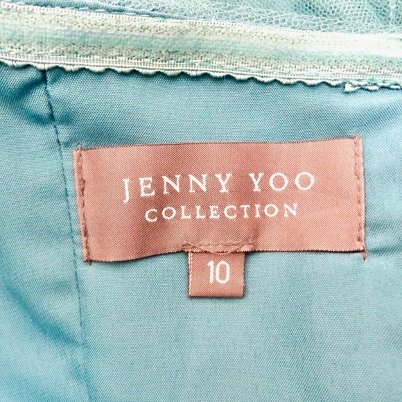 Jenny Yoo Collection Annabelle Convertible Bridesmaid Dress Vintage Teal SZ 10 - Picture 14 of 16